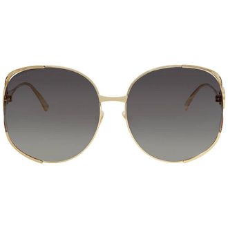 Gucci Grey Gradient Oval Ladies Sunglasses GG0225S 001 63