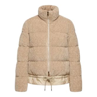 Moncler Cedre Teddy Short Down Jacket - female - Moncler - Down Jackets - Beige - M - Jackets