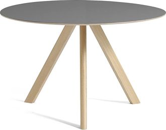 HAY Copenhague CPH20 2.0 Tisch &Oslash; 120 cm, Eiche lackiert / Linoleum grau