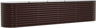 vidaXL Garden Raised Bed Brown 400 x 80 x 81 cm Steel Vidaxl