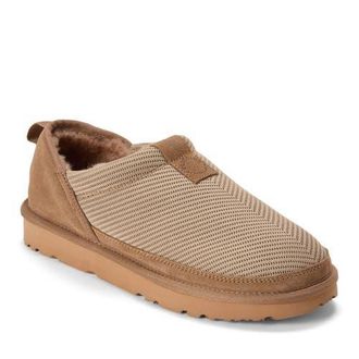 Dearfoams Fireside Sport Knit And Suede Water Repellent Slip On Shoetie in Driftwood at Nordstrom, Size 11