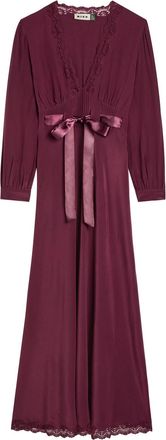Rixo Rixo Adaline Lace-trim Silk-chiffon Midi Dress - Maroon - 16 (UK 16 / XL)