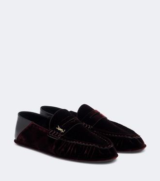 Saint Laurent Le Loafer velvet penny loafers