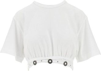 Pinko Cropped T-shirt with texan details Woman S