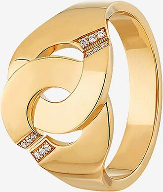 Dinh Van Ring aus Gelbgold und Diamanten Menottes R12