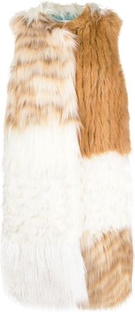 Alabama Muse oversize faux-fur gilet - women - Modacrylic/Acrylic/Polyester/Polyamide/Spandex/Elastane/Cotton - 44 - Neutrals