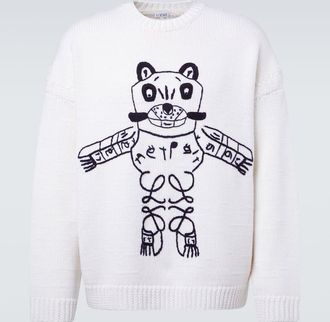 Loewe x Louis Wain embroidered wool sweater