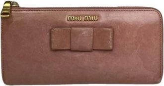 Miu Miu Pre-owned Wallets, female, Pink, Size: ONE SIZE Pre-owned Leather Wallet