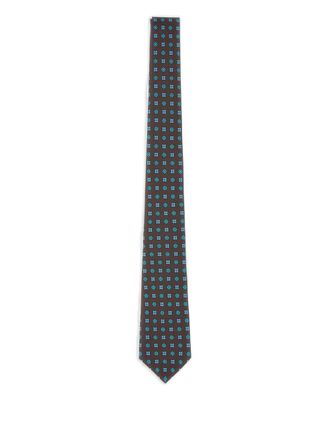 Kiton patterned silk tie - men - Silk - One Size - Brown