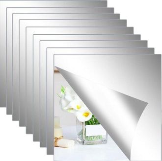 OEM Azulejos De Espejo Autoadhesivos De 30x30 Cm, Vidrio Flotado, Resistente A Ara&ntilde;azos, F&aacute;cil Instalaci&oacute;n, Perfectos Para Sala De Estar, 9 Piezas