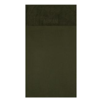 Emporio Armani Home, Heren, Groen, ONE Size, Katoen, Zachte katoenen strandhanddoek