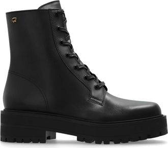 Gianvito Rossi Leren enkellaarsjes Turner - Dames - Veterlaarzen - Zwart - 38 EU - Leer - Schoenen