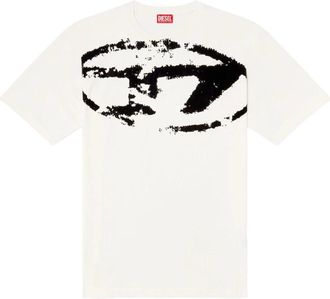 Diesel Stijlvolle Denim Jeans Collectie - Heren - T-shirts - Wit - XL - Denim - Tops