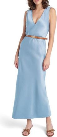 Favorite Daughter The Favorite Satin Column Dress in Sea Blue at Nordstrom, Size X-Small