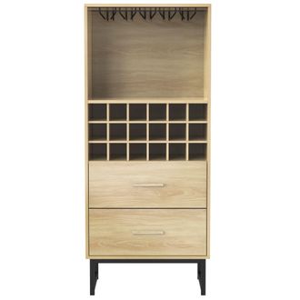 Urban Meuble Mueble bar con botellero y estante colgante para copas