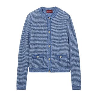 Gucci Dames, Truien, Blauw, Maat: S Katoen