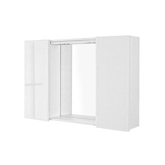 Feridras Feridras - Specchiera Da Bagno 2 Ante Con Faretti Led Stella Colore: Bianco Lucido