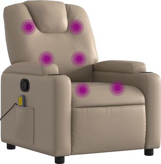 vidaXL Vidaxl - Sill&oacute;n De Masaje Reclinable Cuero Sint&eacute;tico Color Capuchino