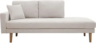 Miliboo Miliboo - Chaise longue de tejido efecto aterciopelado texturizado beige 190 cm bertille