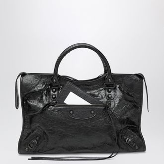 Balenciaga Le City Medium lambskin leather handbag in black
