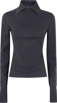 Blugirl Mix Viscose Shirt Neck Sweater