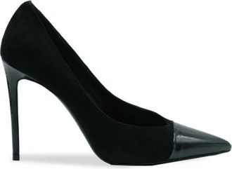 Gianmarco F. Zwarte Su&egrave;de en Lakleren Hakken - Dames - Pumps - Zwart - 36 EU - Su&egrave;de - Schoenen