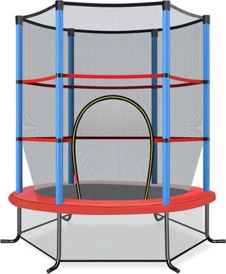 Costway Costway - Cama El&aacute;stica Para Ni&ntilde;os, Trampoli&iacute;n Con Red De Seguridad Y Almohadilla Para Muelles, Estructura En Acero Resistente (coloreado)