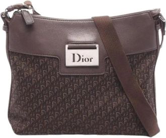 Dior Pre-owned Trotter Canvas Crossbody Bag - Dames - Vintage Schoudertas - Bruin - ONE Size - Vintage