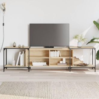 Berkfield Home TV Cabinet Sonoma Oak 203x37x50 cm Engineered Wood in Brown | Size: 203 x 37 x 50 cm