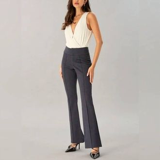 Lola & Sophie Smart Twill Fit & Flare Pant In Black