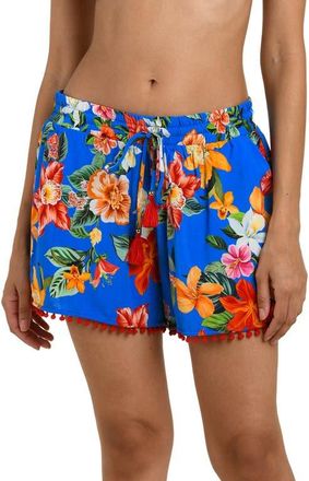 La Blanca Modern Cover-Up Beach Shorts in Blue Multi at Nordstrom, Size X-Small