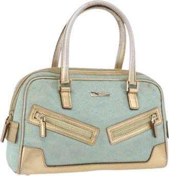 Gucci Pre-owned Handbags, female, Green, Size: ONE SIZE Pre-owned Vintage GG Canvas Hand Bag