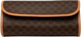 Celine Pre-owned Canvas Clutch - Dames - Vintage Clutch - Bruin - ONE Size - Leer - Vintage