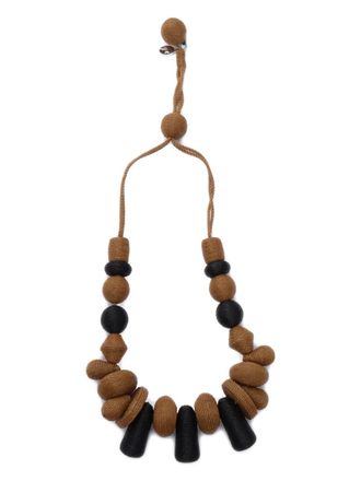 Max Mara Soraia woven-beaded necklace - women - Polyester/Viscose - One Size - Brown