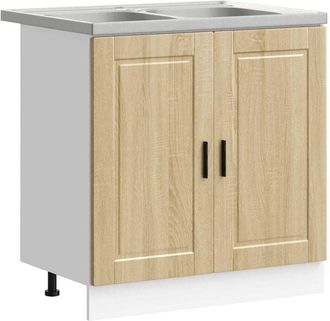 vidaXL Sink Base Cabinet Porto Brown 80 x 46 x 81.5 cm Engineered wood vidaXL