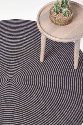 Homescapes Handmade Woven Spiral Braided Rug in Grey | Size: 200 cm diameter