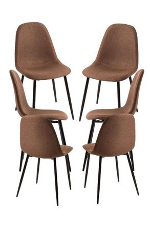 Regalos Miguel Packs Sillas Comedor - Pack 6 Sillas Black Teok Tela - Marr&oacute;n