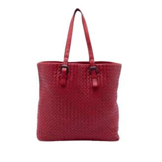 Bottega Veneta Pre-owned Tote Bags, female, Red, Size: ONE SIZE Pre-owned Woven Nappa Leather Tote