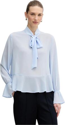 Oui Dames, Blouses & Shirts, Blauw, Maat: S Poliester