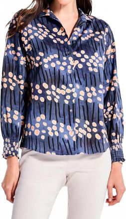 Nic+Zoe Firefly Glow Top In Blue Multi