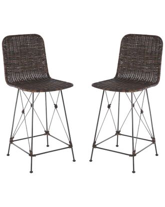 Safavieh Set of 2 Minerva Weaved Counter Stools