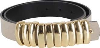 Federica Tosi Belts, female, Yellow, XS, Adjustable Bold Leather Belt in Mud Color