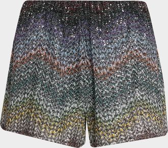 Missoni Sequin Wefted Loom Knit Pull-On Shorts