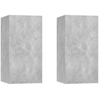 vidaXL Muebles Para Tv 2 Uds Contrachapada Gris Hormig&oacute;n 30,5x30x60 Cm Vidaxl