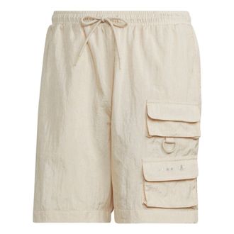 adidas originals Solid Color Casual Sports Shorts Yellow White HK2741