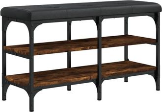 vidaXL Vidaxl - Banco zapatero madera de ingeniería roble ahumado 82x32x47 cm