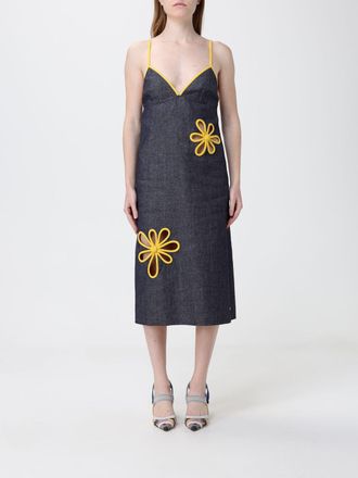 Fendi Abito midi in cotone con fiori