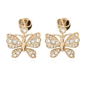 Valentino Garavani Oorbellen met schitterende kristallen - Dames - Oorbellen - Geel - ONE Size - Leer - Accessoires