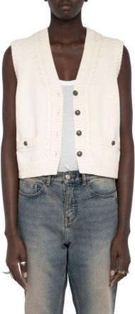 Zadig&Voltaire Mally Cable Stitch Vest in Vanille at Nordstrom, Size X-Small