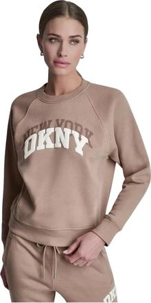 DKNY Dkny, Hoodies & sweatvesten, Dames, Bruin, S, Katoen, Logo Sweatshirt